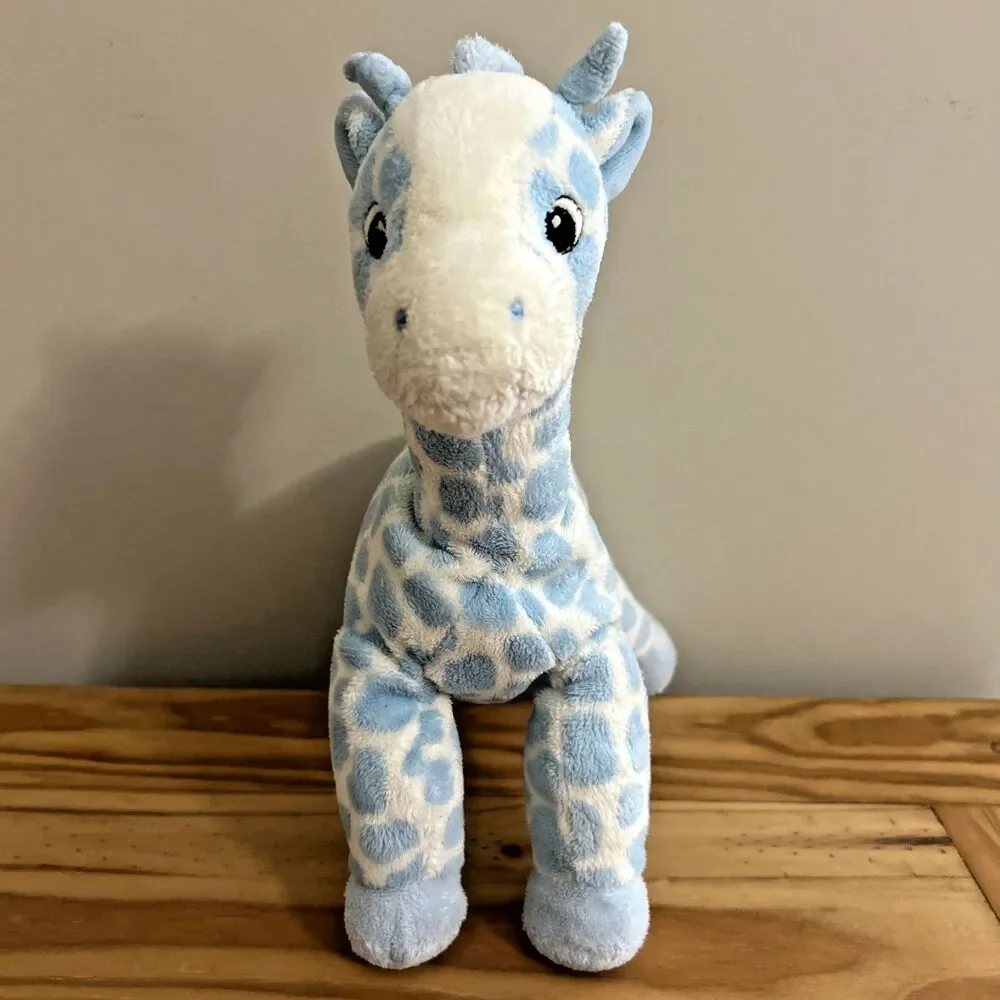 Aurora Baby Blue Giraffe Plush Soft Toy Stuffed Animal 12
